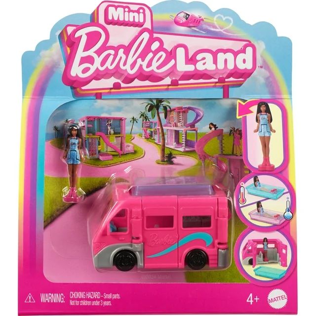 ​Barbie Mini BarbieLand Doll & Toy Vehicle Set, 1.5-inch Barbie Doll & DreamCamper | Walmart (US)