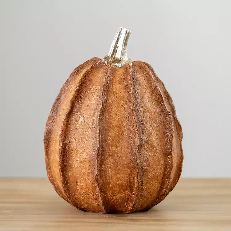 Textured Brown Pumpkin Statue, 9.6 in. | Kirkland's Home