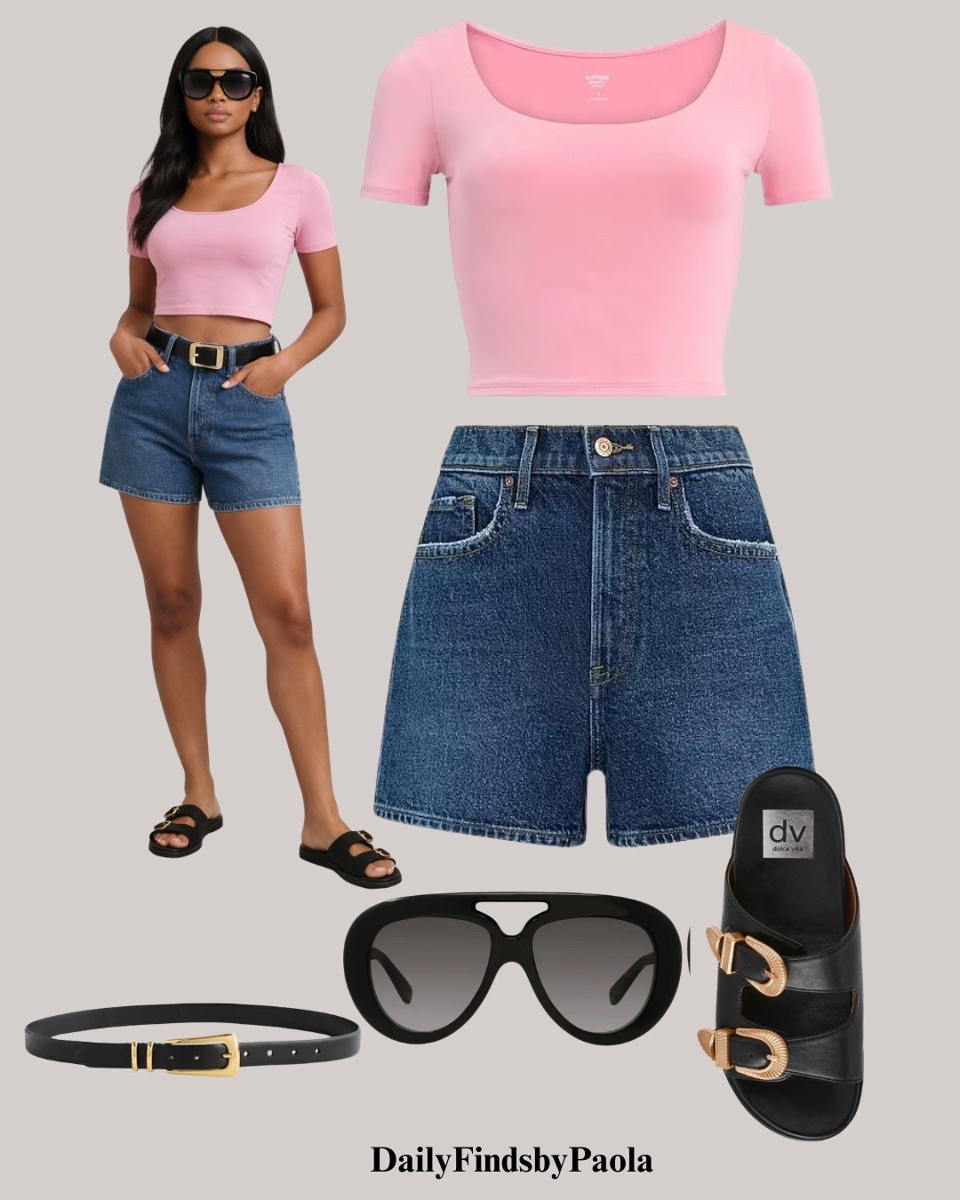 Easy, polished, and made for sunny days ☀️ A soft pink fitted crop + classic high-waist denim is that effortless combo you’ll keep reaching for. Sleek black slides, a statement belt, and oversized sunnies pull it all together for an elevated casual vibe.
Shop the look below 💕

#LTKSeasonal #LTKU #LTKSpringSale