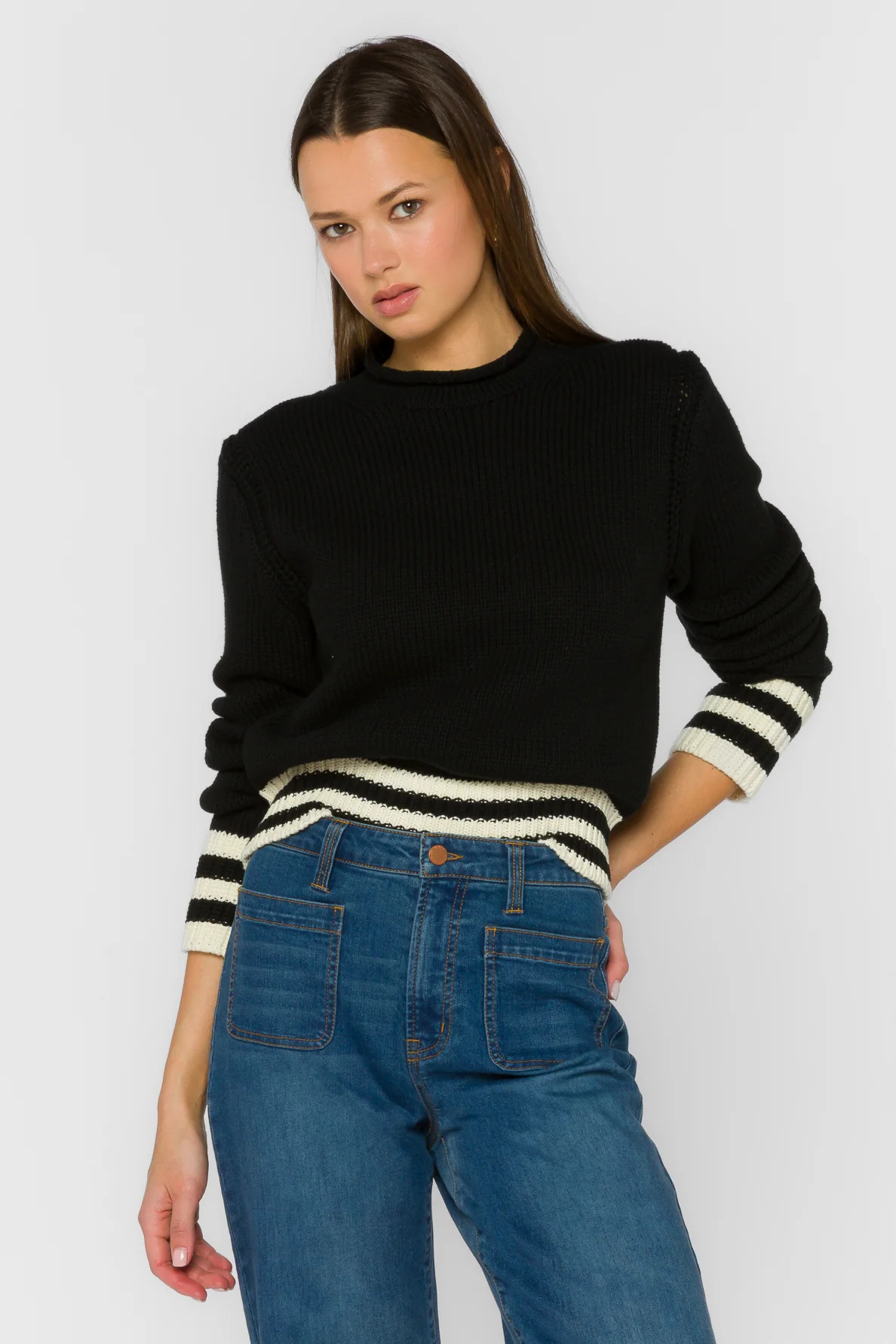 Ridley Black Stripe Sweater | Velvet Heart Clothing