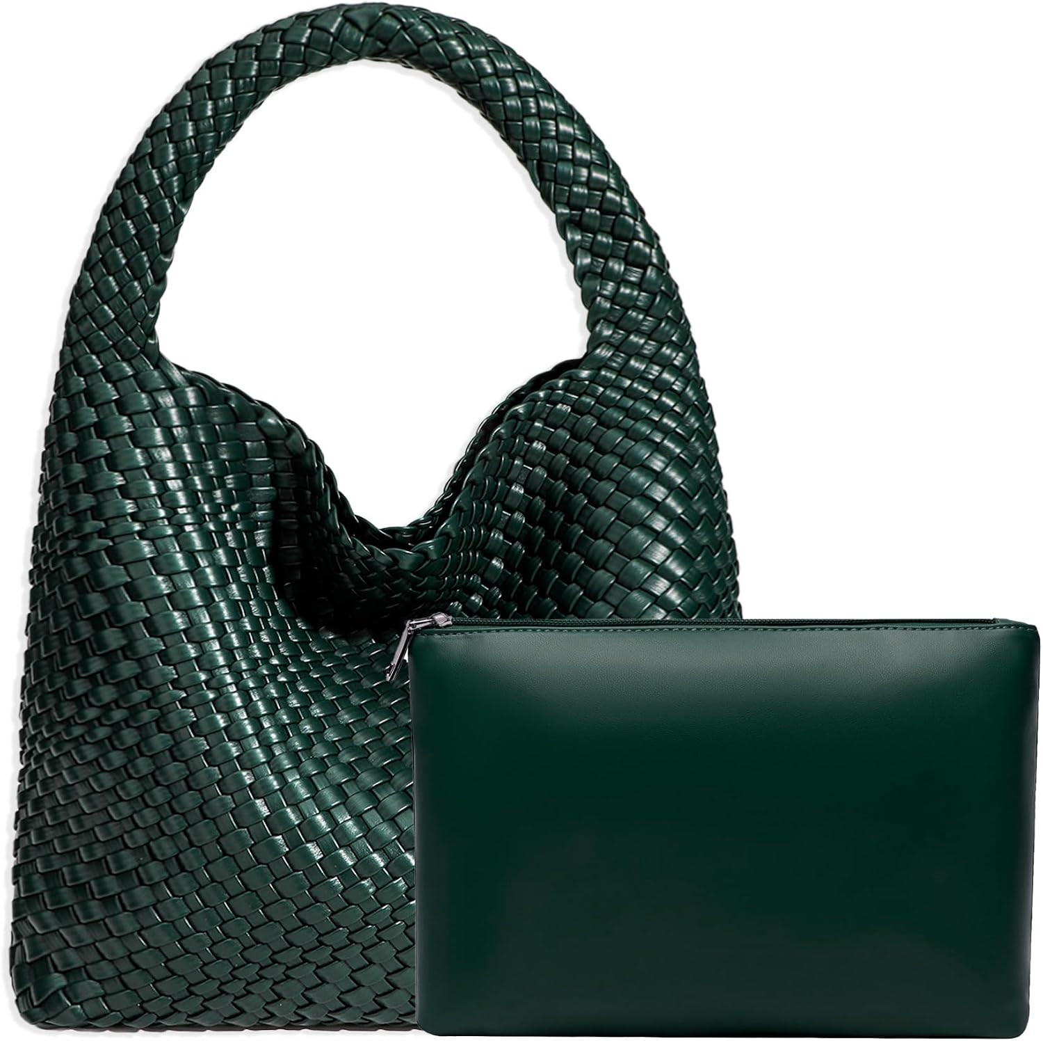 JINMANXUE Woven Tote Bag for Women, Fashion Hobo Handbag, Travel Top-handle Shoulder Bag, Beach Underarm Bag with Purse | Amazon (US)
