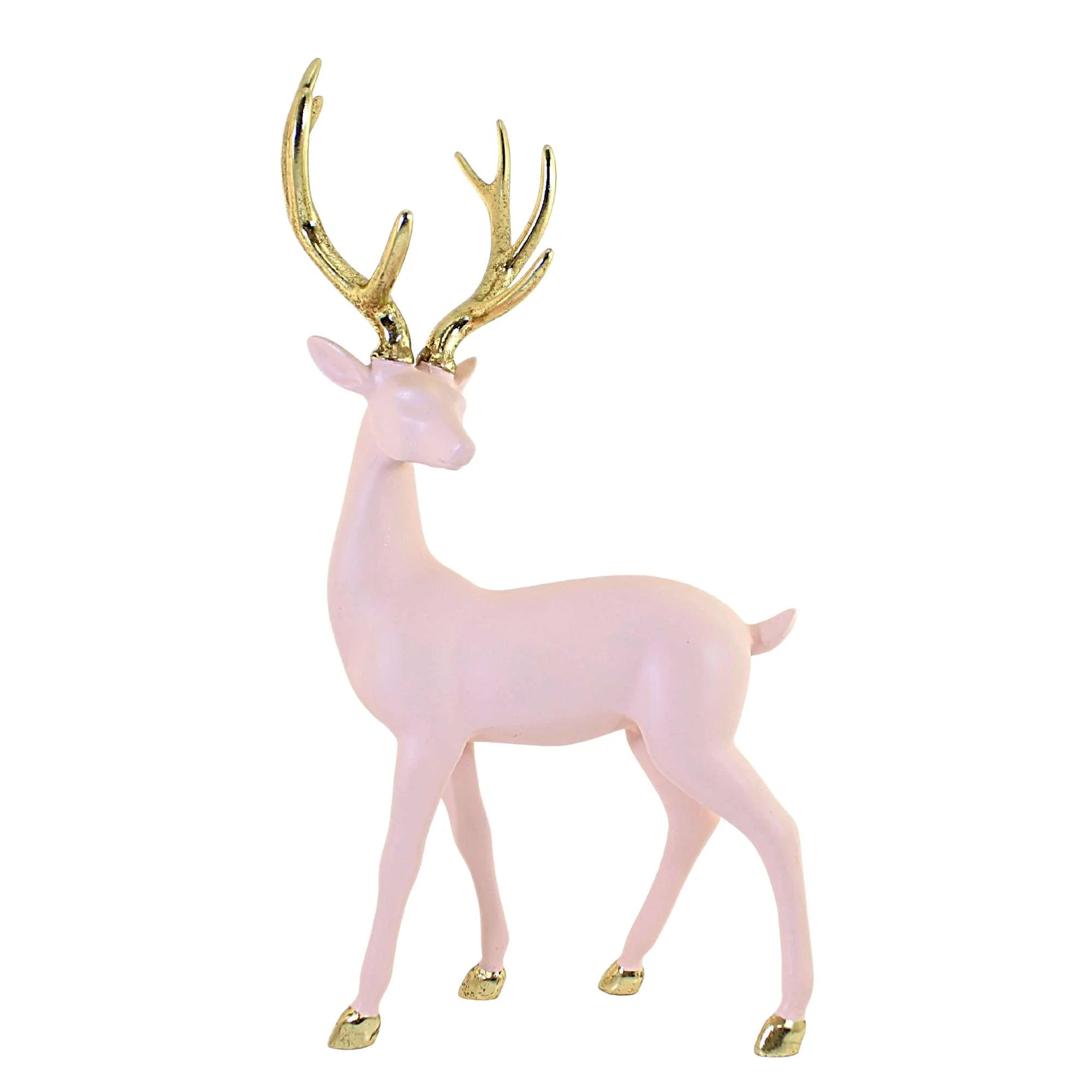 Christmas Pale Pink Deer W/ Gold Antlers Retro Stylized Vintage Inspired 2929453 | Walmart (US)