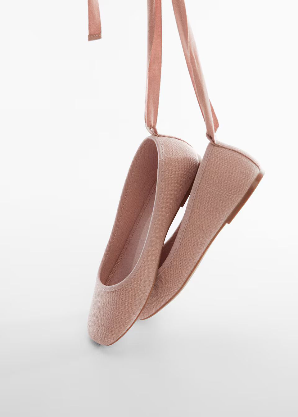 Striped linen ballerinas | MANGO (US)