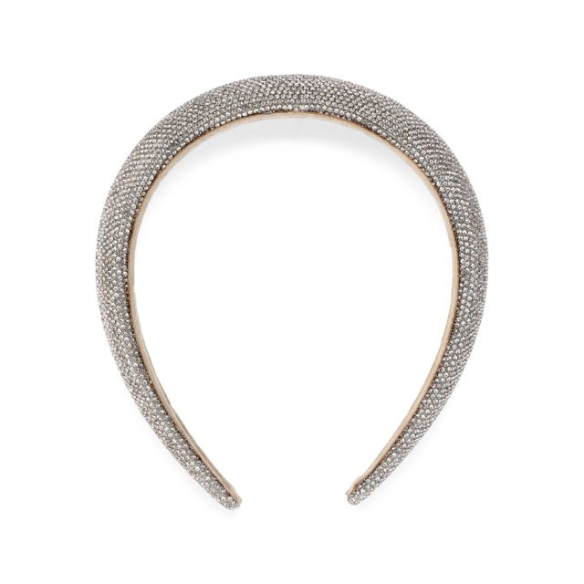Time and Tru Women's Pave Rhinestone Embellished Hair Headband, Gold | Walmart (US)