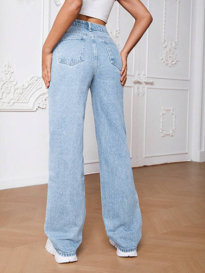 SHEIN Tall Ladies' Straight Leg Jeans | SHEIN