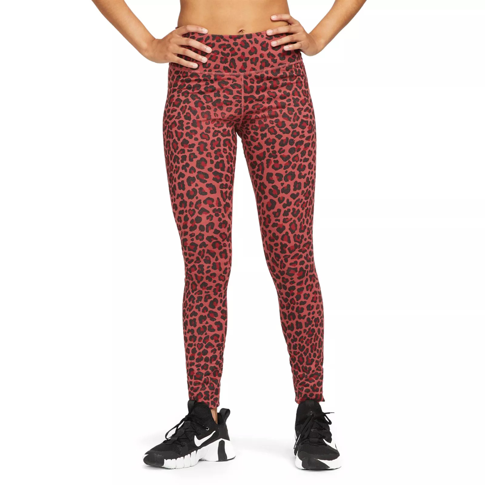 Women's Nike Dri-FIT One Printed Midrise Leggings, Size: Medium, Med Pink | Kohl's