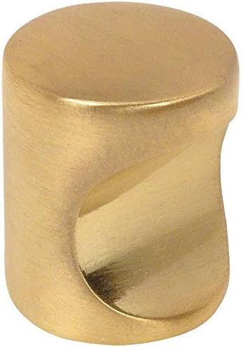 10 Pack - Cosmas 3312BB Brushed Brass Contemporary Cabinet Hardware Finger Pull - 3/4" Diameter | Amazon (US)