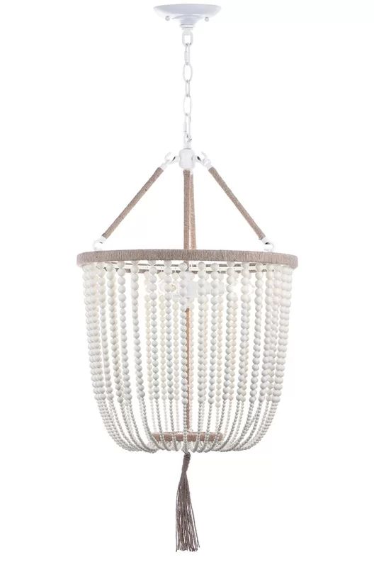 White Leyva 3 - Light Unique / Statement Empire Chandelier with Beaded Accents | Wayfair North America