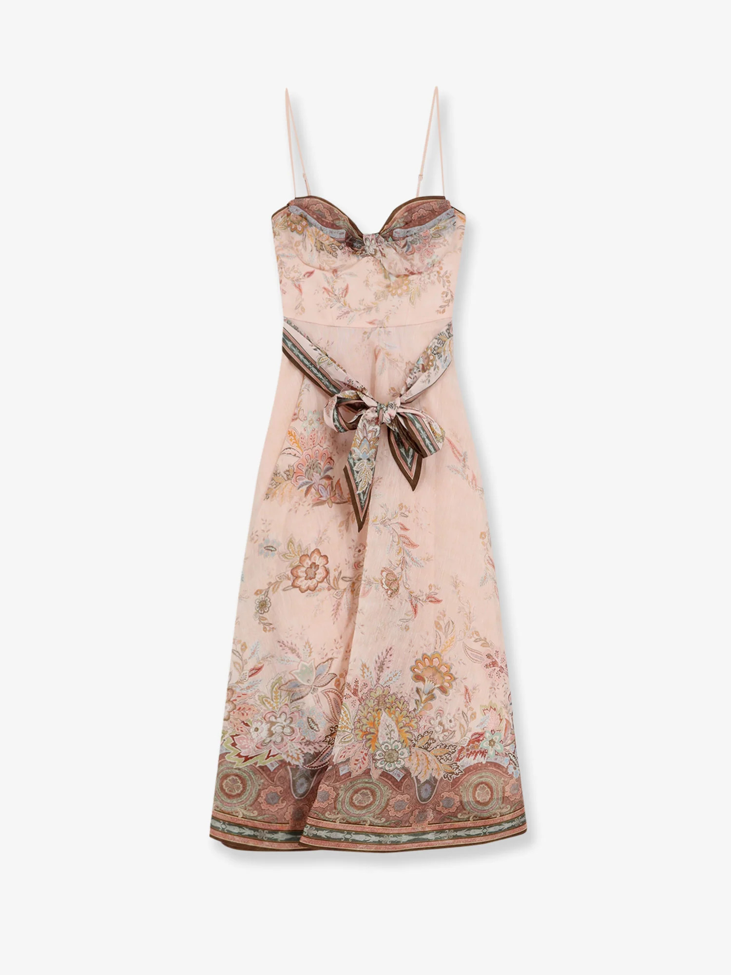 Alchemy silk and linen blend midi dress with all-over floral print - ZIMMERMANN - gender_Woman | Nugnes 1920