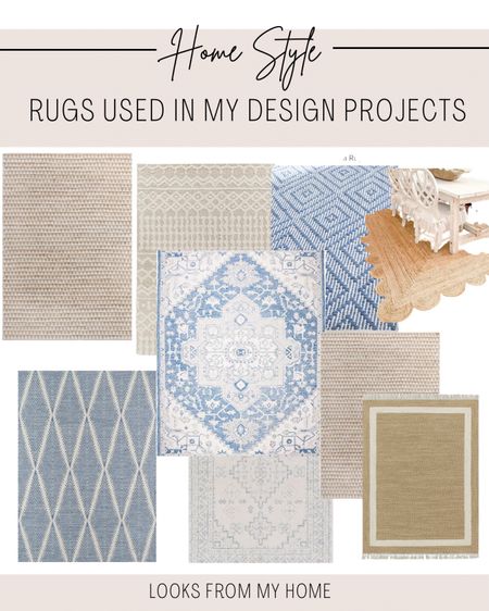 These are the rugs used in my home and photographed for media OR the rugs I've used in other design projects. 

These work very well in neutral spaces, modern organic homes and coastal homes. 

Prices range from Amazon and Target to Pottery Barn and Serena and Lily. Look at them all to find your price point! 

#neutralrugs #coastalrugs #interiorrugs 

#LTKhome