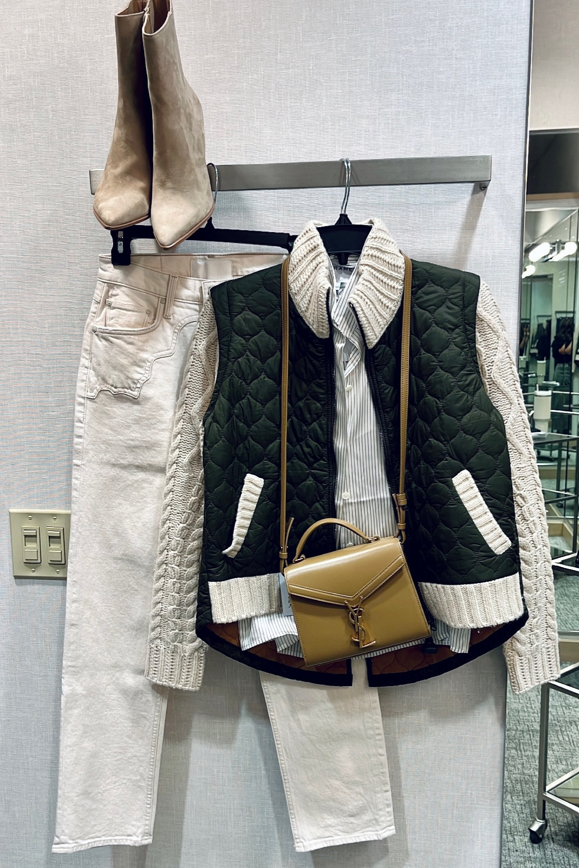 Setting up fall outfits! 
Check out the western yoke on this ecru jeans 😍 and the Army green sweater jacket is the perfect throw on jacket! I love ghat it’s longer in the back 👍

#LTKover40 #LTKtravel #LTKstyletip