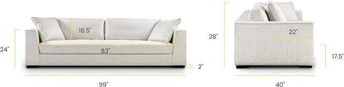 POLY & BARK Capri Fabric Sofa, Bright Ash | Amazon (US)
