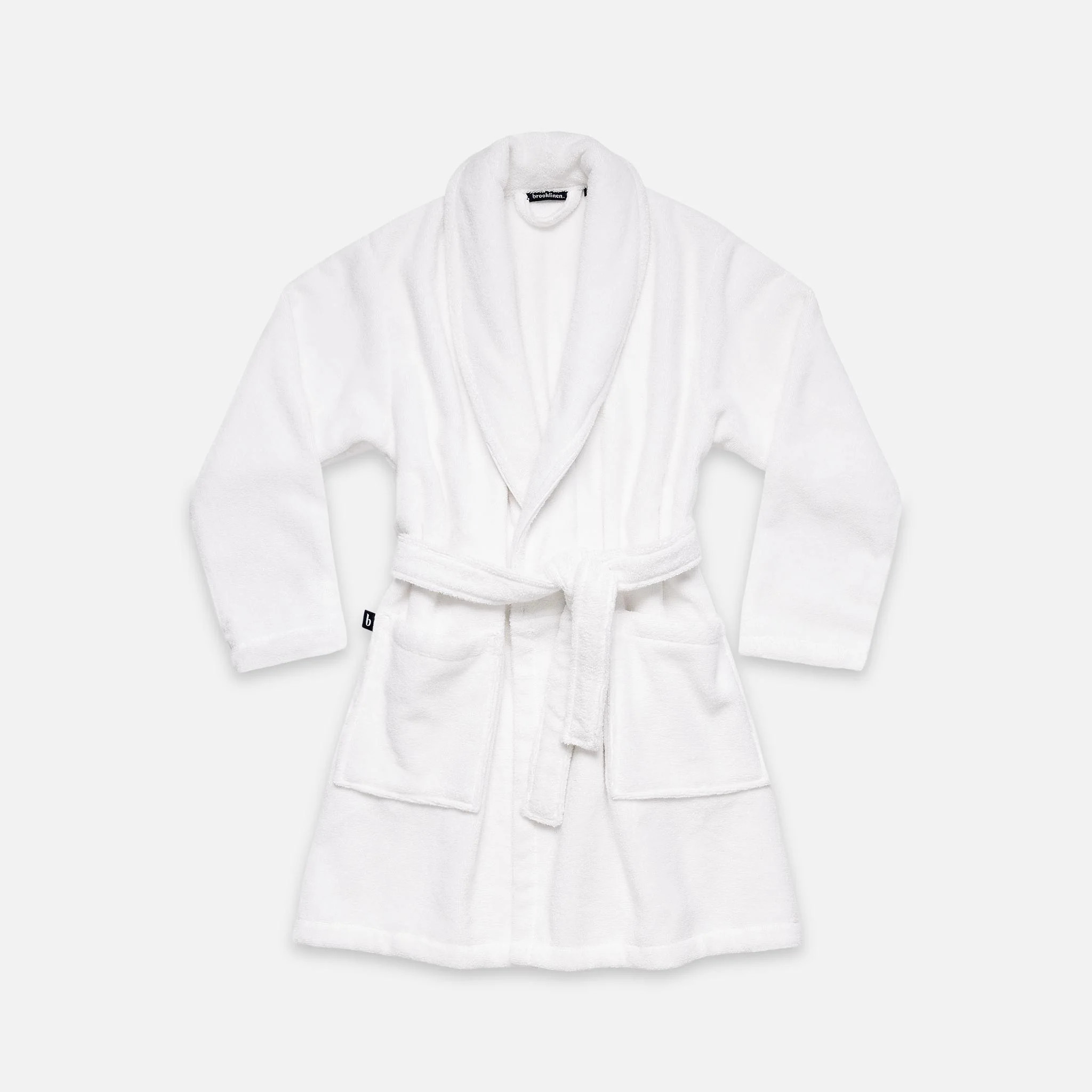 Brooklinen Super-Plush Shorty Robe size Large in Striped Dreamsicle | Brooklinen
