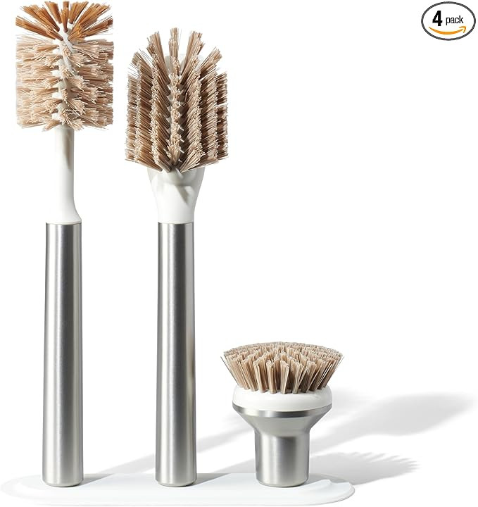 Curio Home Goods Ionic Brush Set, Silver | Amazon (US)