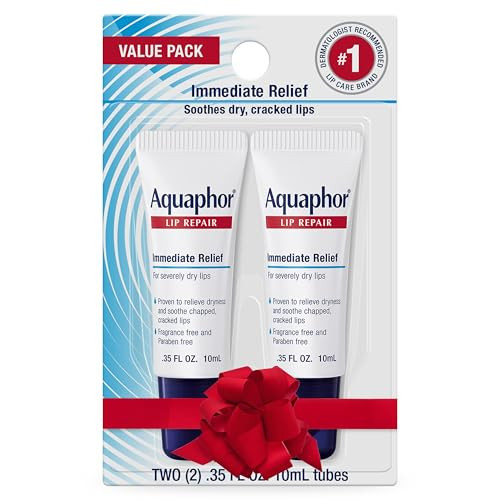 Aquaphor Lip Repair Ointment, Moisturizing Lip Balm Pack, Relieves Dryness, Holiday Gifts for Self Care, 0.35 Tube, Pack of 2 | Amazon (US)