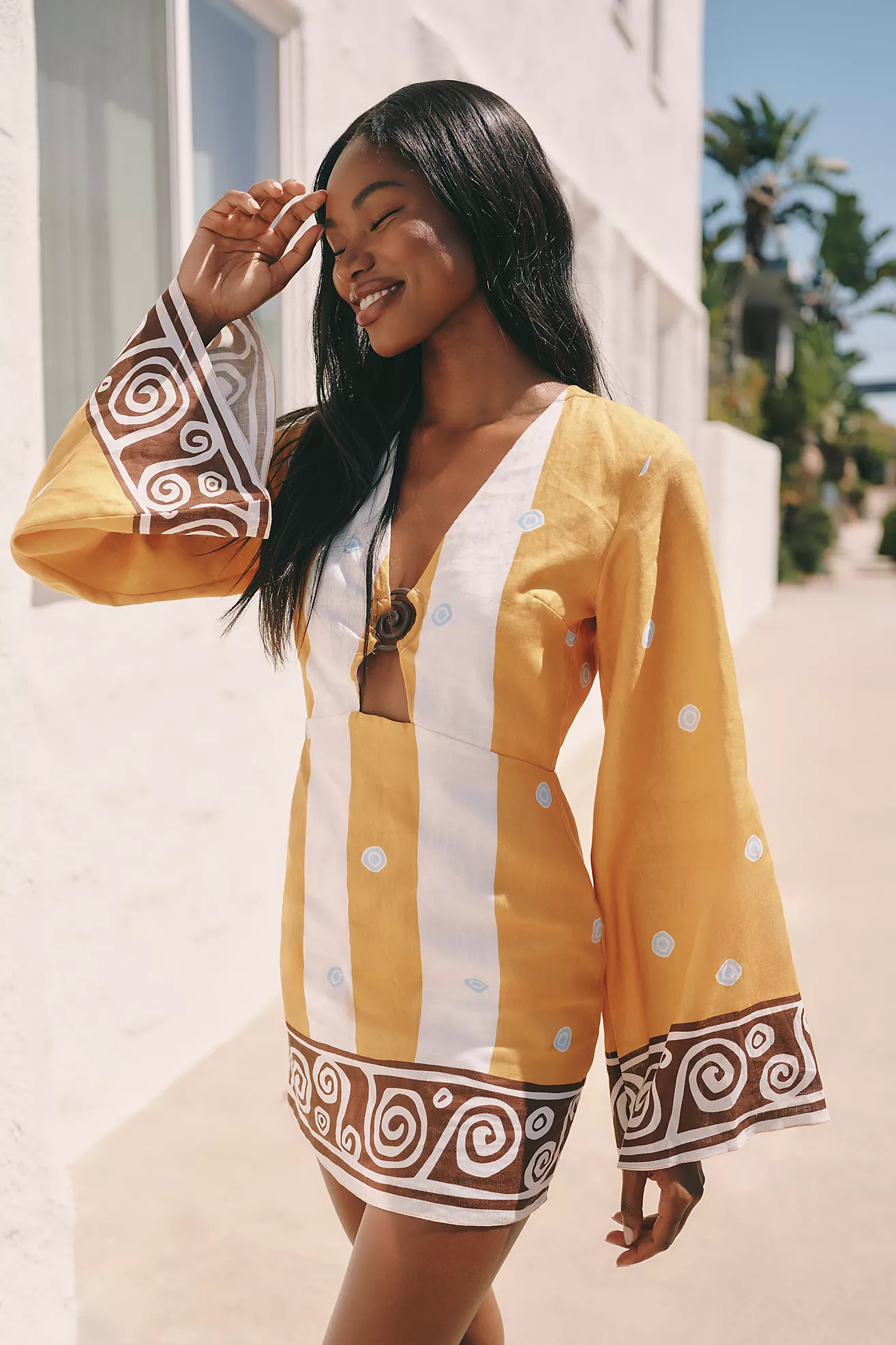 Cala de la Cruz Tessa Linen Mini Dress | Anthropologie (US)