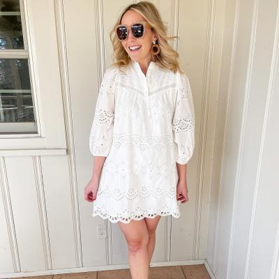 Women's 3/4 Sleeve Eyelet Short Dress - Universal Thread™ | Target