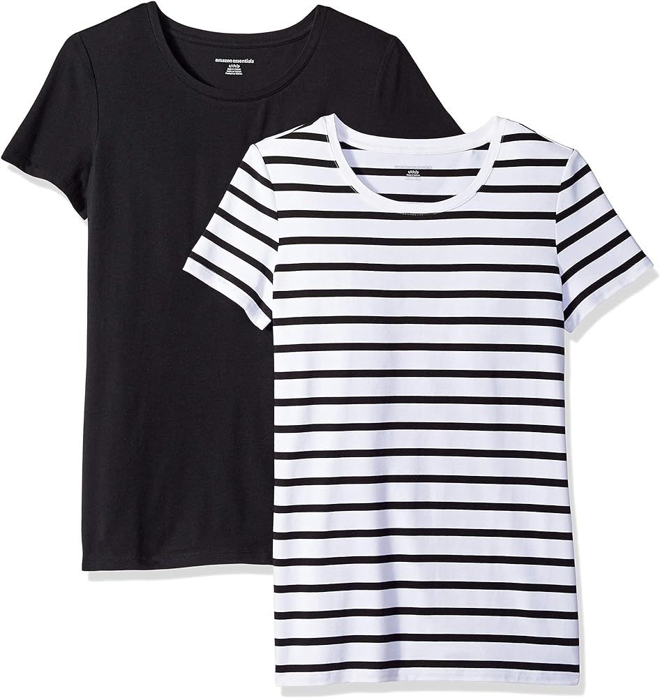 Amazon Essentials Women's Classic-Fit Short-Sleeve Crewneck T-Shirt, Pack of 2 | Amazon (US)