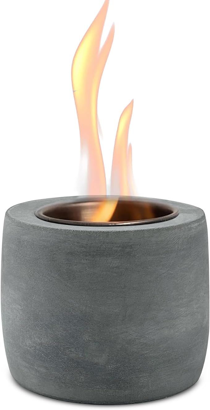 Table Top Fire Pit Bowl - Concrete Tabletop Fireplace Indoor Outdoor Decor Portable Mini Personal... | Amazon (US)