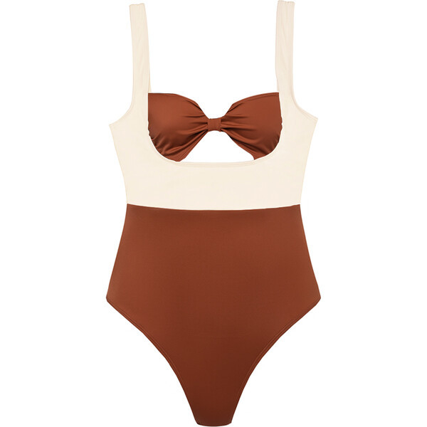 Women's Pamela One Piece, Cognac/Ivory | Maisonette