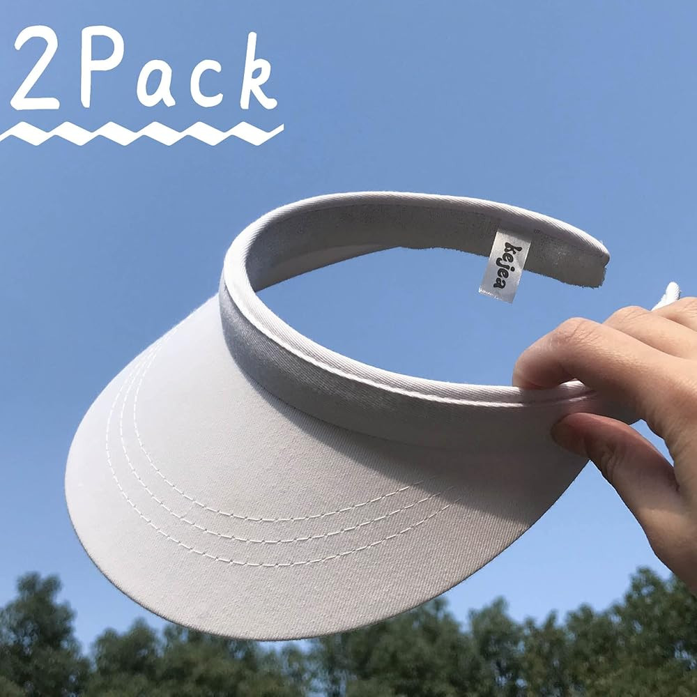 2 Pack Visor Women Men Sun Hat Clip On Visors Adjustable Sport Wide Brim Cap | Amazon (US)