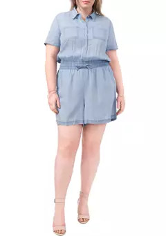 Vince Camuto Plus Size Button Down Romper | Belk
