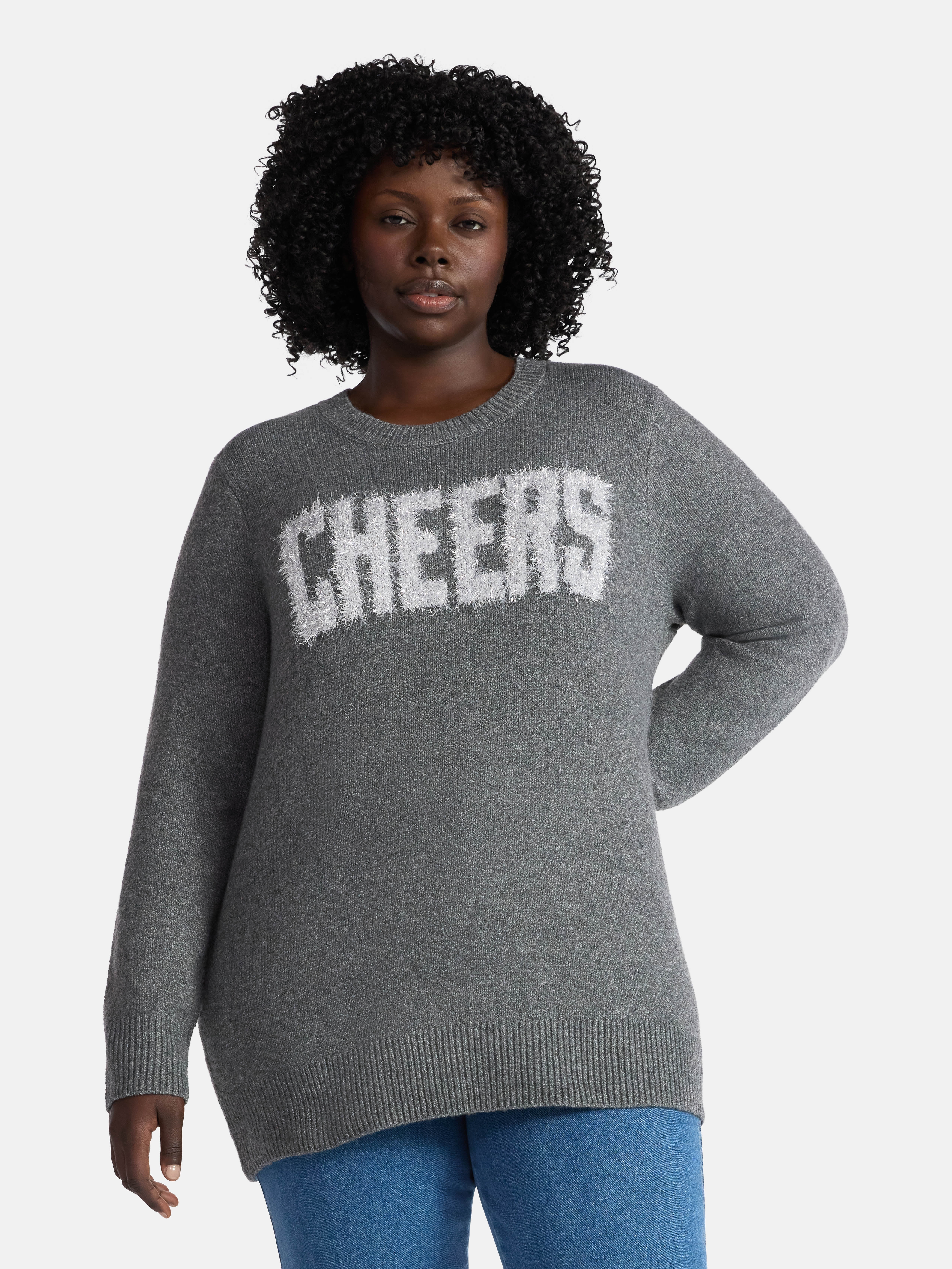 Terra and Sky Women's Plus Long Sleeve Talking Sweater, Sizes 0X- 5X - Walmart.com | Walmart (US)