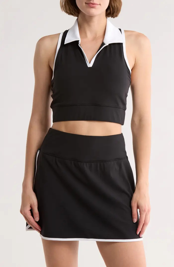 90 DEGREE BY REFLEX Lux Cute League Polo Crop Tank | Nordstromrack | Nordstrom Rack