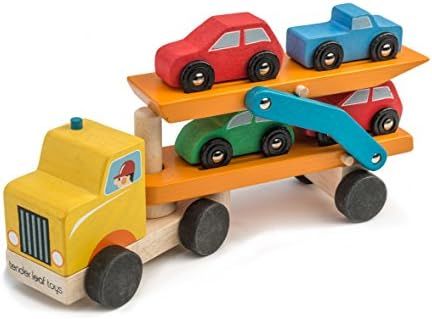 Tender Leaf Toys 5 Pc Wooden Car Transporter Toy Set - Encourages Imaginative Roleplay and Develo... | Amazon (US)