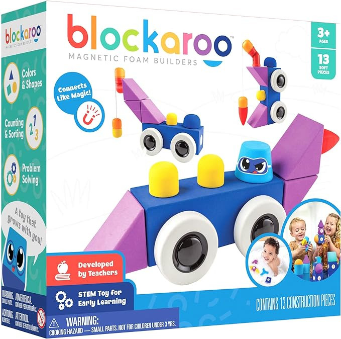 Blockaroo Magnetic Foam Building Blocks – STEM Preschool Toys for Children, Toddlers, Boys and ... | Amazon (US)