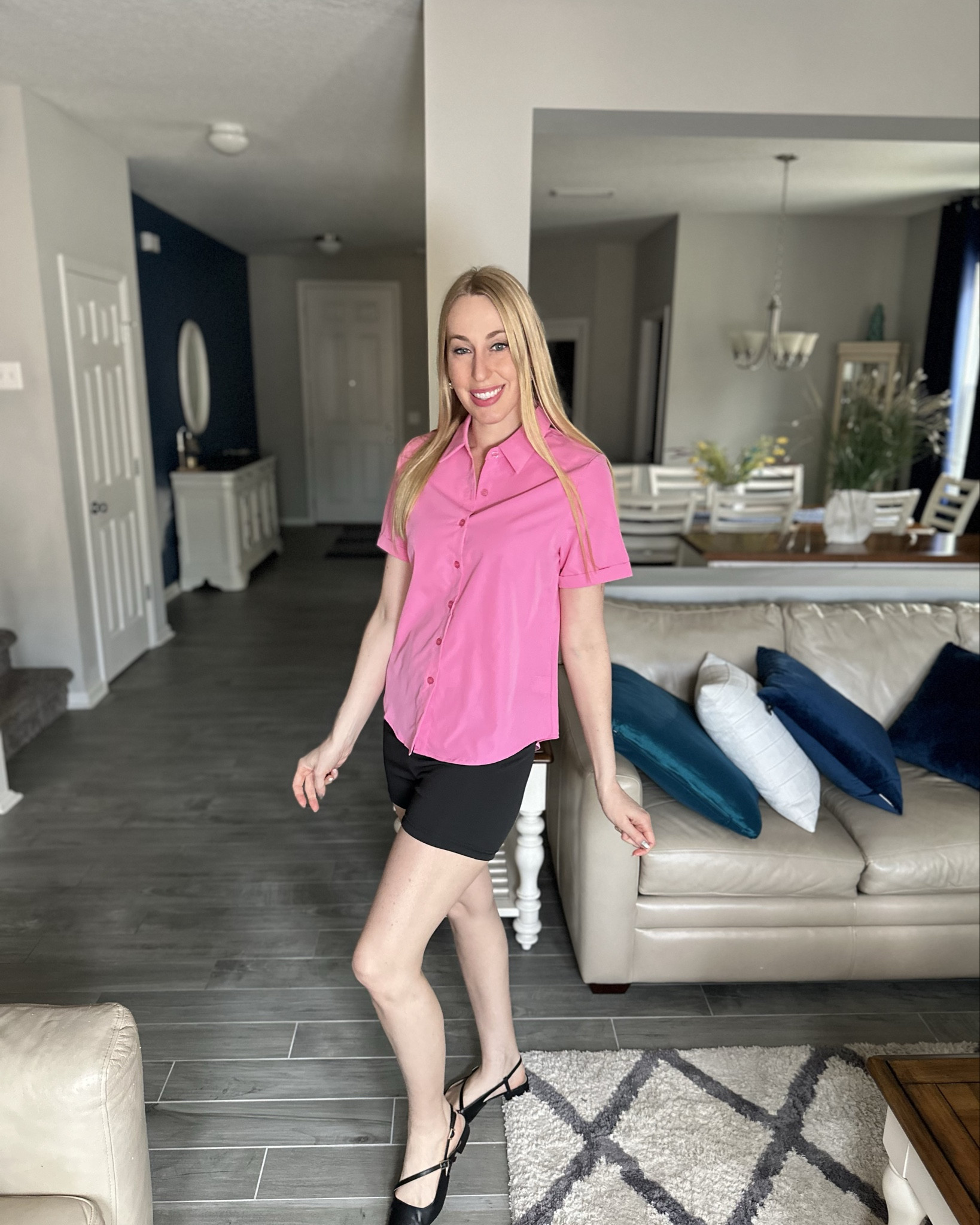 Styling this blazer set 
🖤 I love this fun blazer set. You can mix and match for so many outfits
🖤  the pink button up blouse is a great option, both fit true to size  
🖤 wearing size small, I am 5’10”

#LTKFindsUnder50 #LTKWorkwear #LTKStyleTip