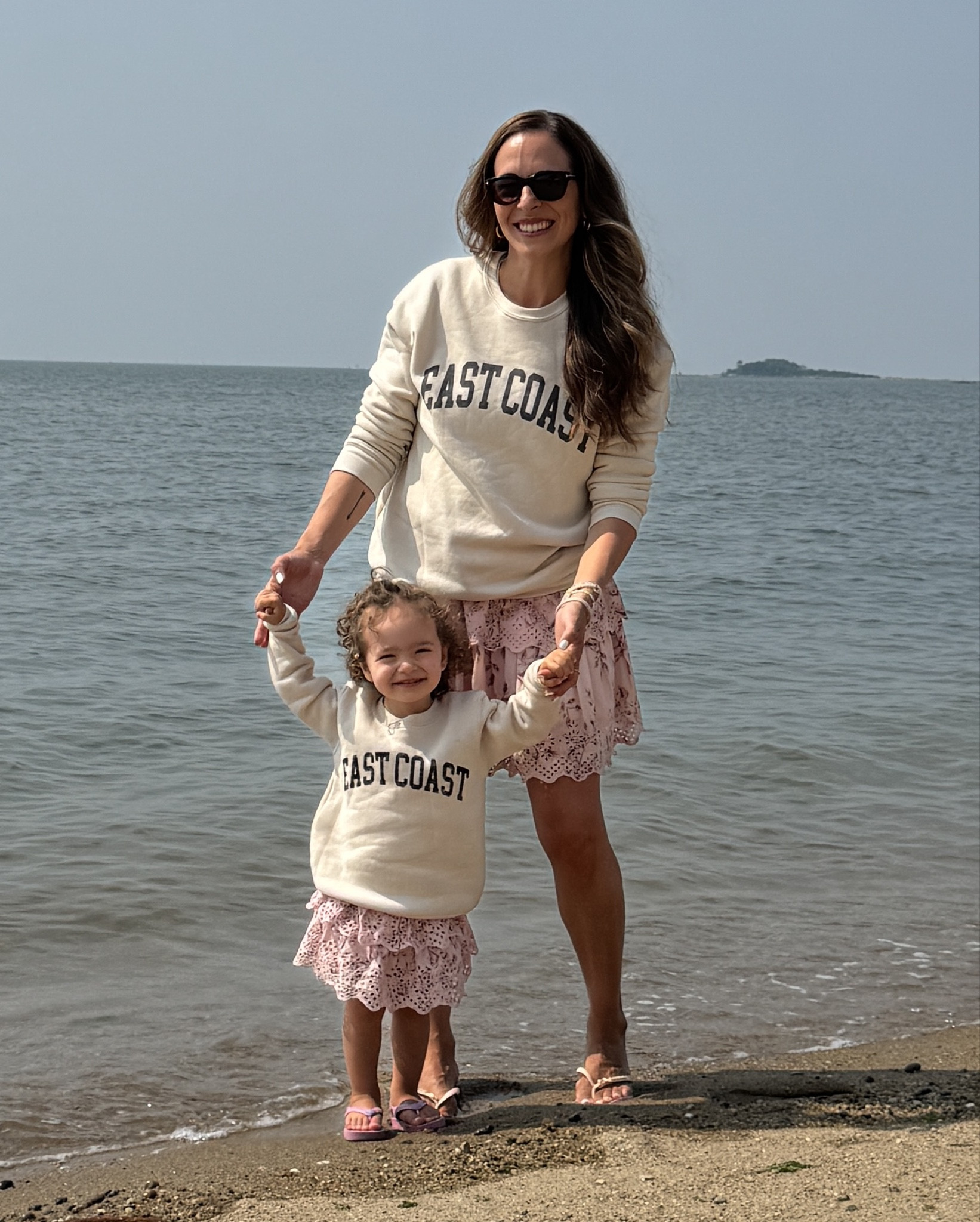 At the beach in Connecticut in our matching East Coast summer sweatshirts - perfect for the early evening on the beach or morning walks now that we are nearing the end of the summer 🤍🌊🐚 summer never end! 

East coast sweatshirt mommy and me matching looks New England coastal fashion 

#LTKFamily #LTKBump #LTKStyleTip