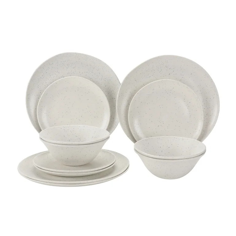 Mainstays 12-Piece Eco-Friendly Dinnerware Set, Tan | Walmart (US)