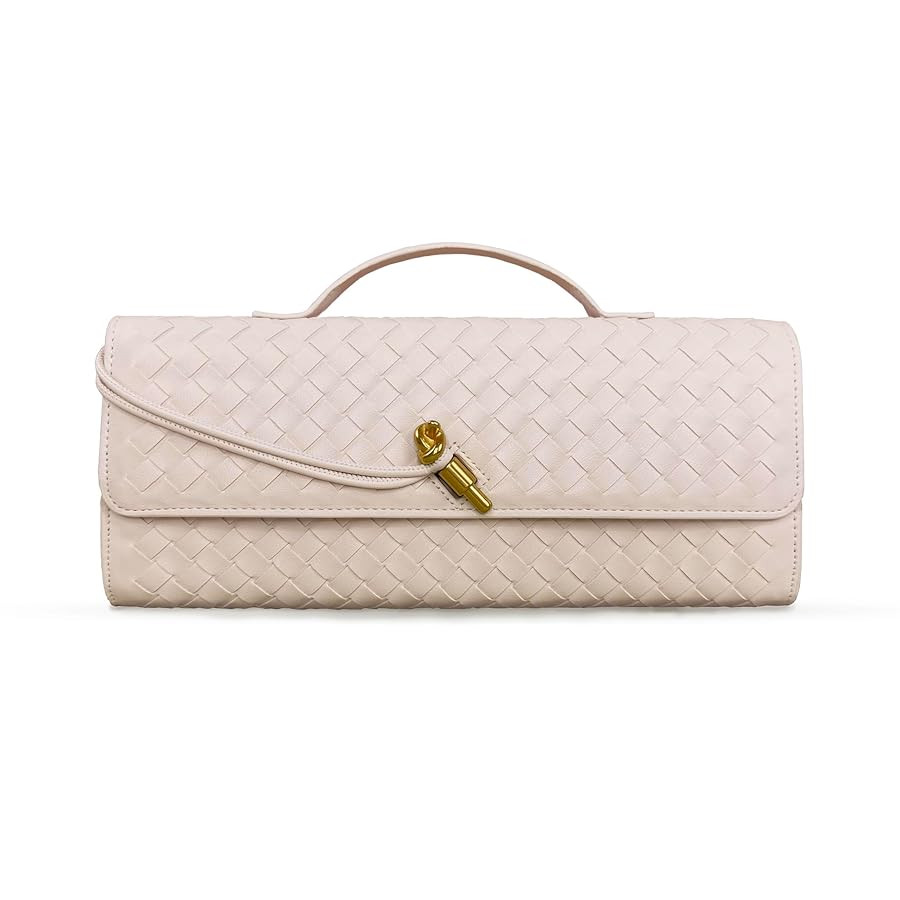 Evening Clutch Purses for Women Formal Handmade Woven Shoulder Handbag Fashion Leather Crossbody ... | Amazon (US)