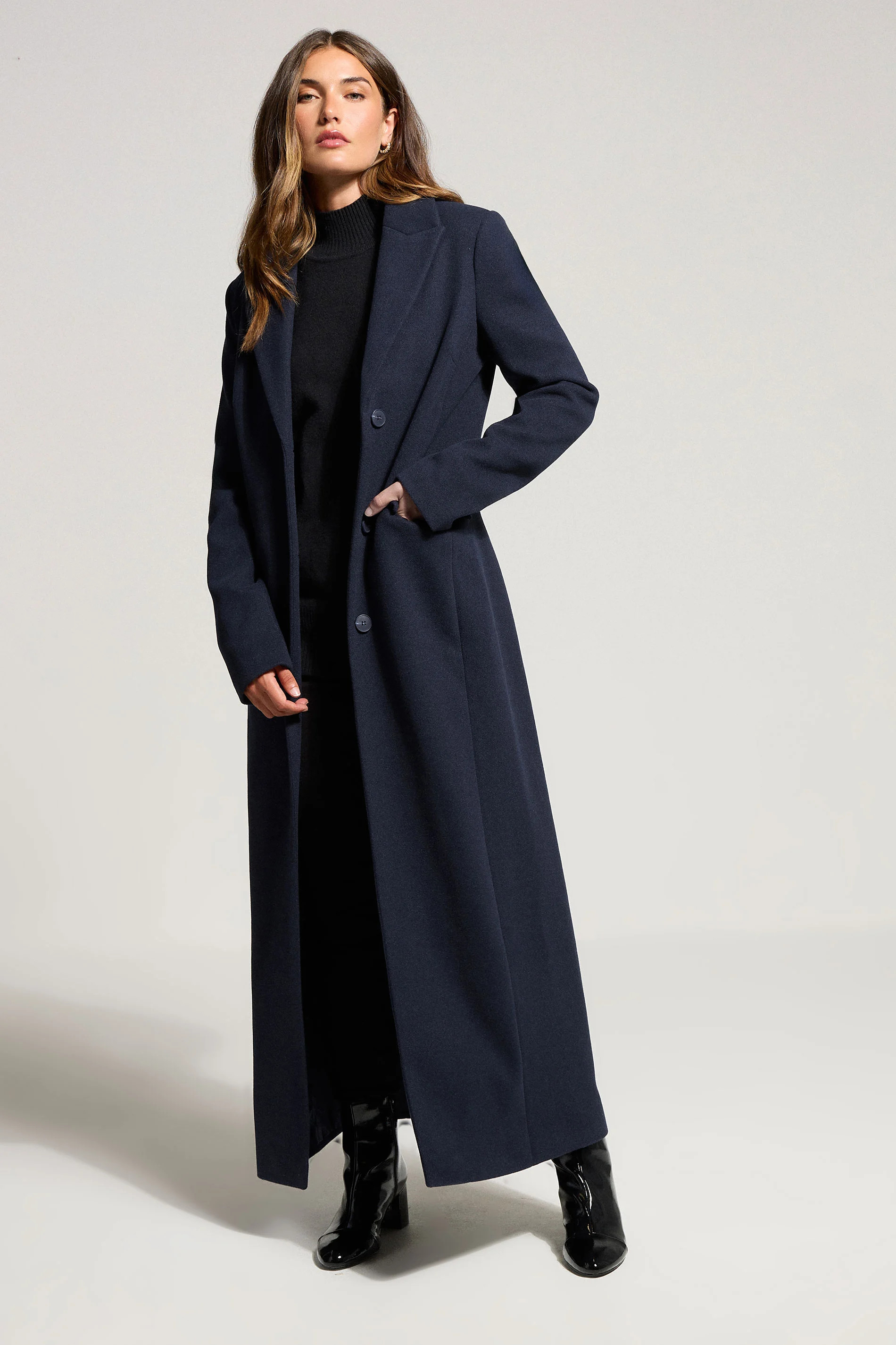 LTS Tall Navy Blue Formal Maxi Coat | Long Tall Sally