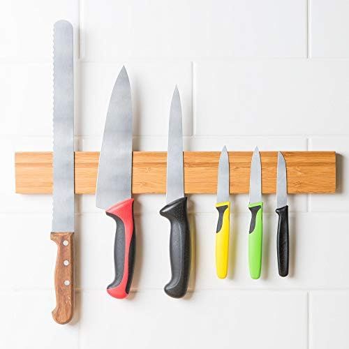 COPPER TOP 17''(38 cm) Bamboo Magnetic Knife Holder for Wall - Stronger Magnet - Safe, Secure & E... | Amazon (UK)