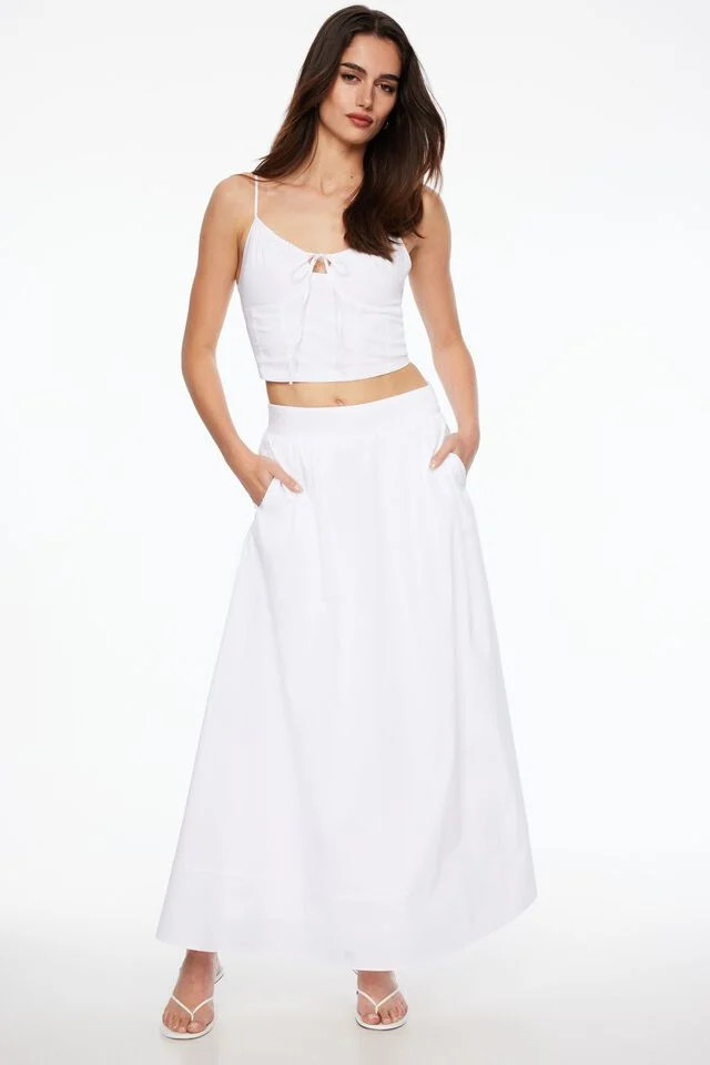 Voluminous Poplin Maxi Skirt | Dynamite Clothing