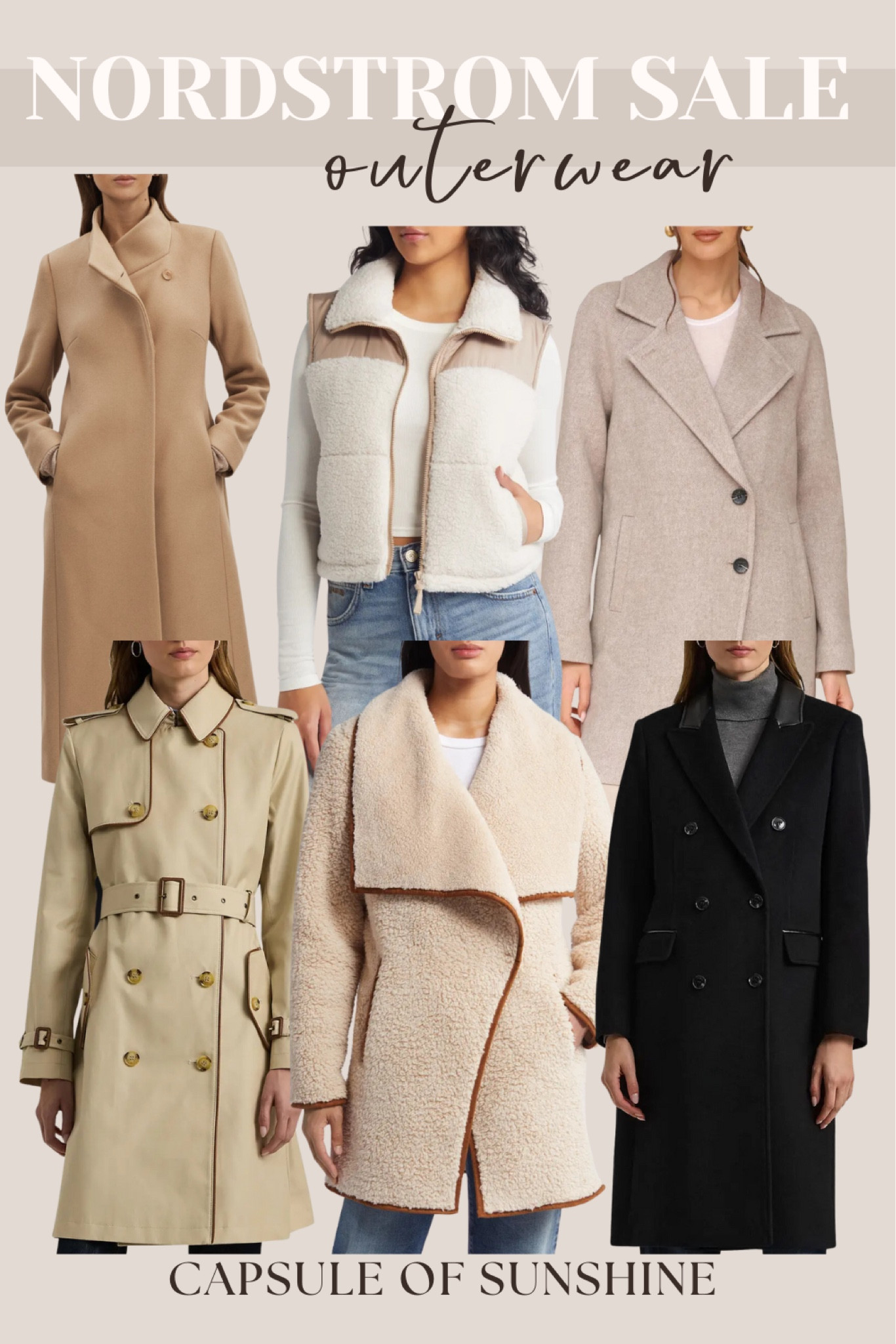 **Nordstrom Anniversary Sale Early Access has begun!** Starting today, July 10, Icons & Ambassadors now have access to shop. The sale will open to Influencers tomorrow, and everyone else on July 15. Be sure to start your Wish List now if you haven’t already and pull the trigger if you have early access! Several items are already starting to sell out!

If anything you want is currently sold out, you can receive restock alerts on the Nordstrom app!

**Nordstrom Anniversary Sale Outerwear Picks**

Nordstrom Anniversary Sale | Outerwear | Cole Haan Signature Wool Blend Coat | Madewell Quilted Puffer Vest | Halogen Double Face Wool Coat | Burberry Kensington Trench Coat | Free People Teddy Coat | Mackage Double Breasted Wool Coat | Capsule of Sunshine | NSALE

#NordstromAnniversarySale #Outerwear #ColeHaan #Madewell #Halogen #Burberry #FreePeople #Mackage #FashionDeals #CapsuleOfSunshine #NSALE #WardrobeEssentials #SaleAlert #FallFashion #ltkpicks

#LTKSeasonal #LTKSummerSales #LTKxNSale