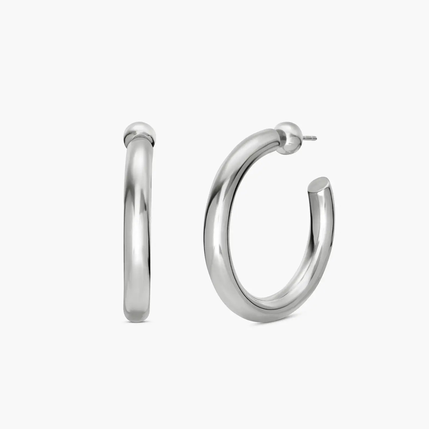 Staple Hoops Medium - Silver | Oak & Luna (US)
