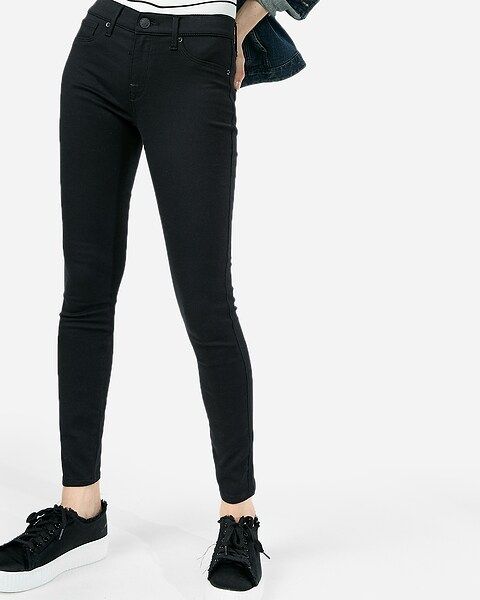 mid rise black jean leggings | Express