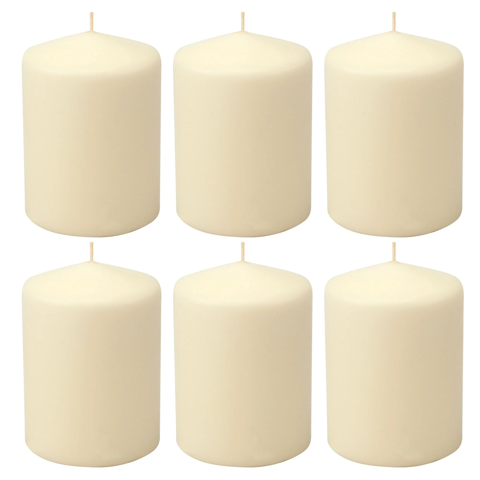 Stonebriar 3" x 4" Unscented 1-Wick Ivory Pillar Candles, 6 Pack | Walmart (US)