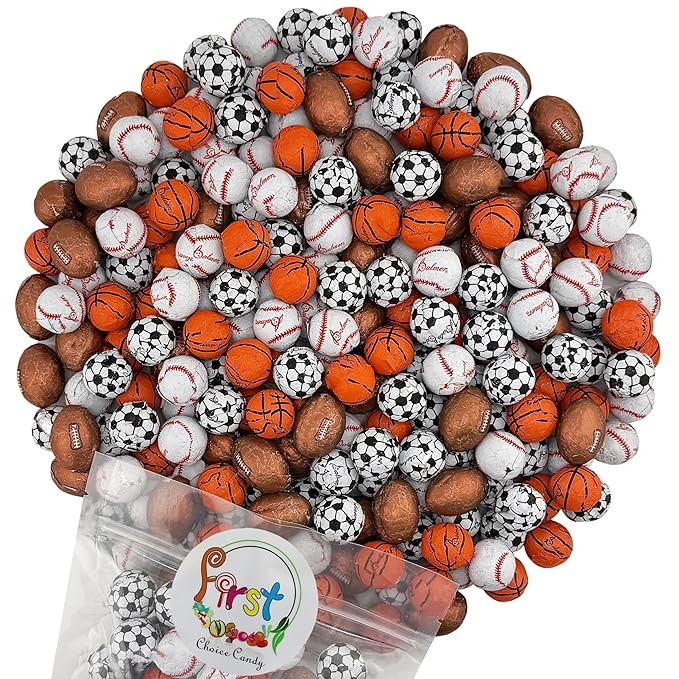 FirstChoiceCandy Milk Chocolate Foil Wrapped Balls (Assorted Sport, 1 Pound (Pack of 1)) | Amazon (US)
