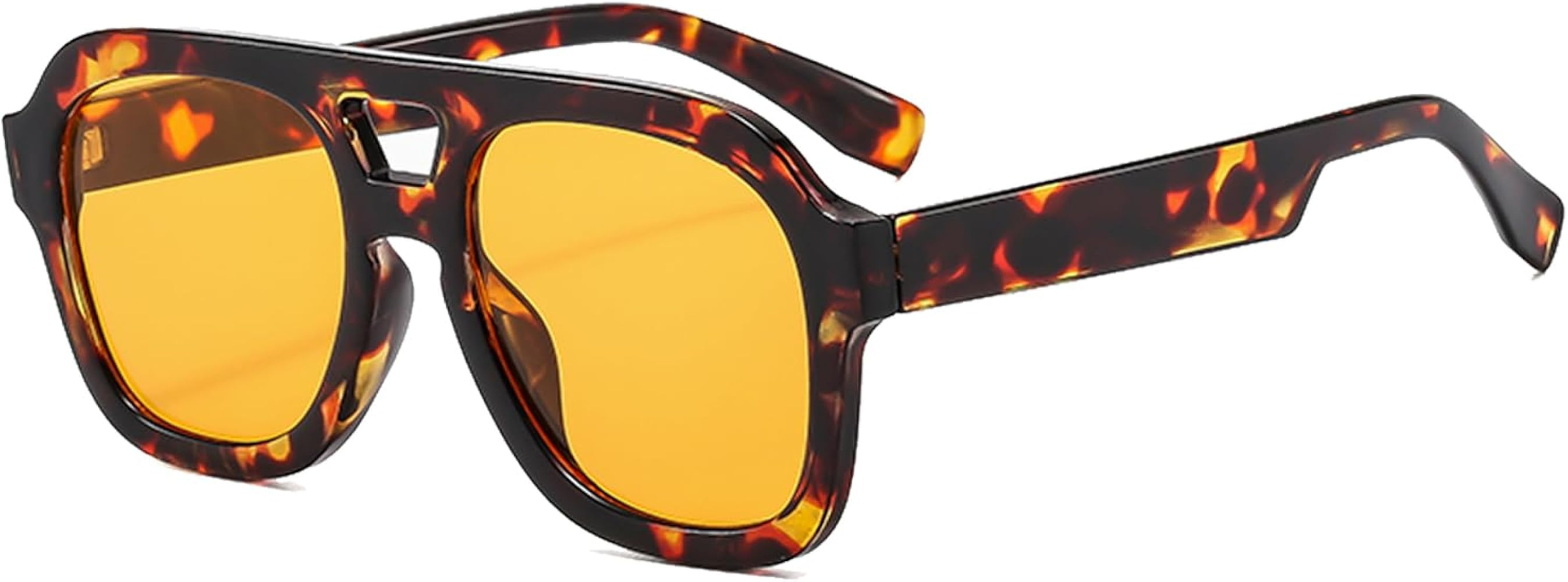 Long Keeper Retro Pilot Sunglasses Double Bridge Women Men Aviation Square Sun Glasses Thick Fram... | Amazon (US)