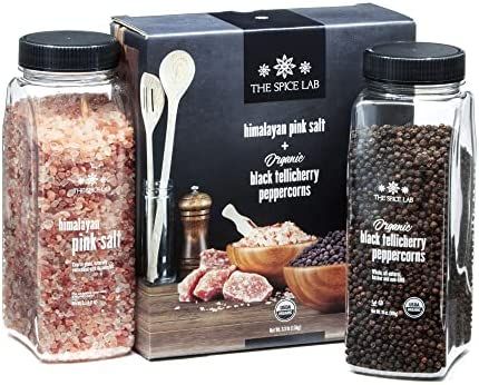 The Spice Lab Pink Himalayan Salt Coarse 2.2 Pound Tub & USDA Organic Tellicherry Peppercorns 18o... | Amazon (US)