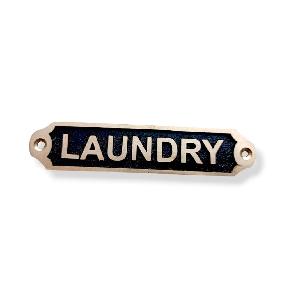 Laundry Brass Door Signs - Door plaques Home Office Decor Laundry Sign Decor For Home (Laundry) | Amazon (US)