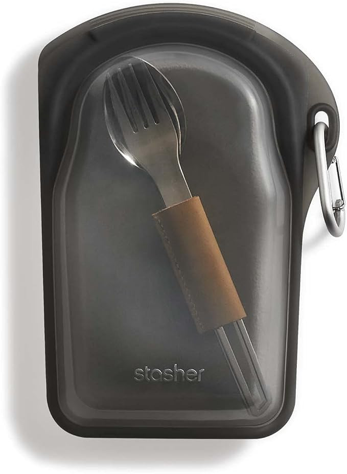 Stasher Platinum Silicone Food Grade Reusable Storage Bag, Black (GO Bag) | Reduce Single-Use Pla... | Amazon (US)