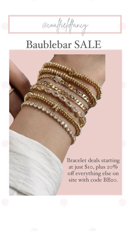 Baublebar bracelet deals starting at just $10, plus 20% off everything else on site with code BB20.