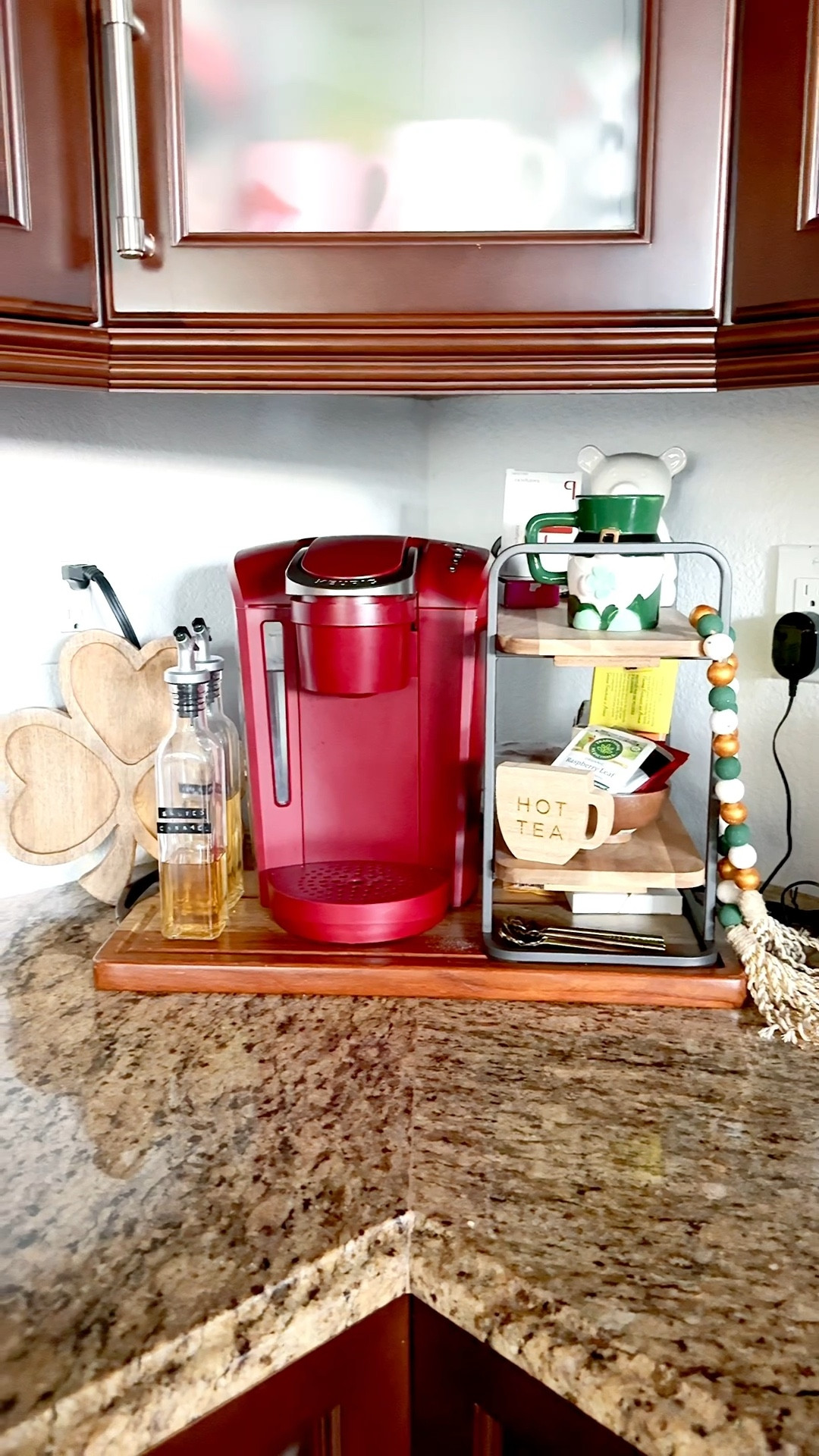 Updated my tea corner for St. Patrick’s day ☘️ 

I’ll be sharing some up close details & a syrup restock over the next couple of days so make sure you follow me (or subscribe) so you don’t miss anything ✨ 

I always like to have salted caramel syrup ready to go for black tea or hot chocolate but I like to keep a seasonal flavor on hand too. I had pumpkin for the fall, guess what I’ll be adding for spring 🤔 

Save this for spring tea or coffee station inspo, follow for more, & find more like this in my Home & Seasonal collections 🌟 

tea corner • coffee corner • tea reset • coffee reset • coffee station • coffee bar • tea station • tea bar • St. Patrick’s home decor • St. Patrick’s decorations • seasonal decorations • spring coffee bar • spring tea bar • spring coffee station • spring tea station 

#LTKspring #LTKHome #LTKSeasonal