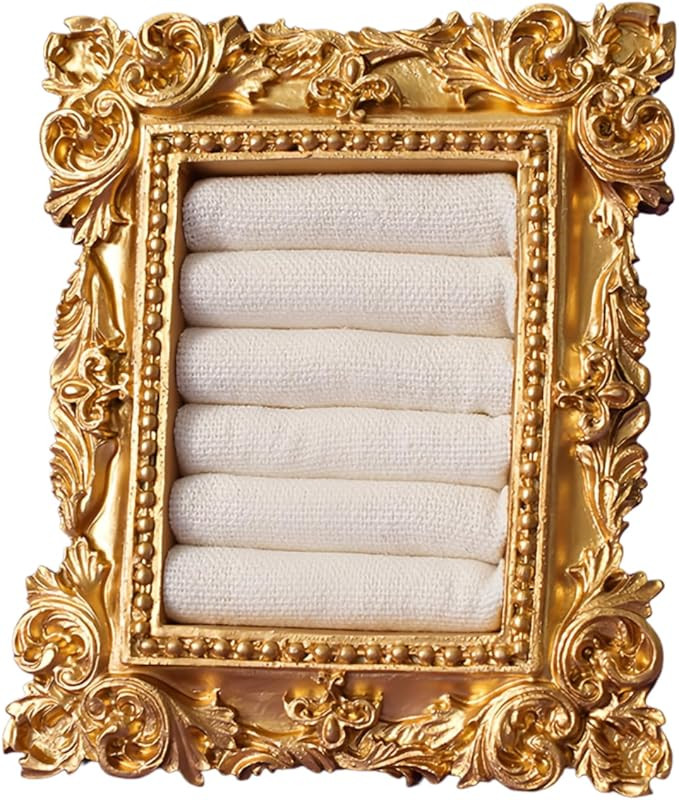 Vintage Gold Ring Holder 3.94x3.54 In,Suede Lined Jewelry Display Stand, Engagement Ring holder P... | Amazon (US)