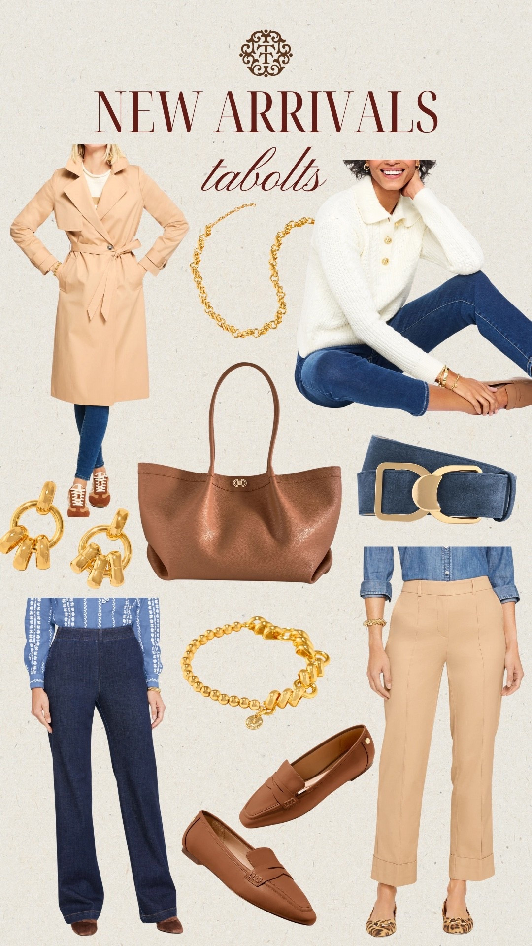 New arrivals from Tabolts that we are loving! Items like long coats, dark wash denim pants, and gold jewelry! All items you’ll reach for again and again! 

#LTKMidsize #LTKOver40 #LTKSeasonal